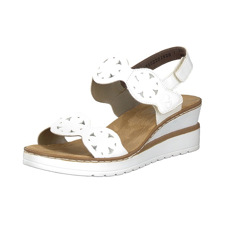 Sandalias Cunha Rieker V38F8-80 Para Mulher - Branco